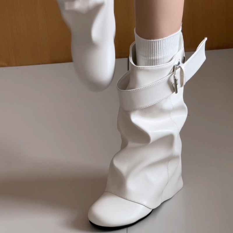 Leather Classic Strap - Nuevas Botas de Cuero para Mujer,