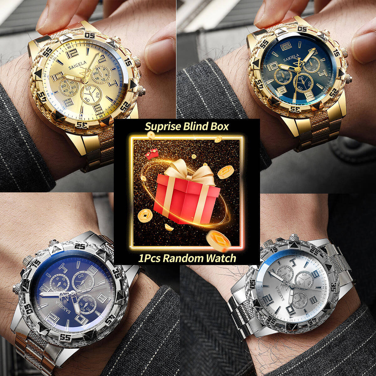 Accessories With Watch - Reloj misterioso sorpresa para Hombre, caja