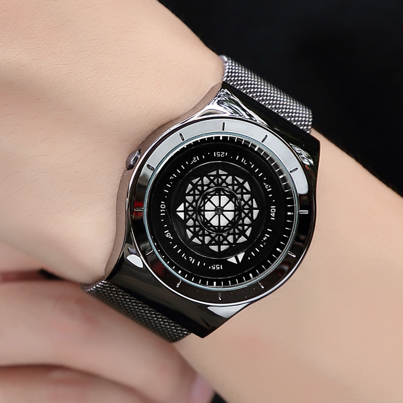 Stainless Mesh Band - Geek-Reloj de pulsera minimalista para hombre,