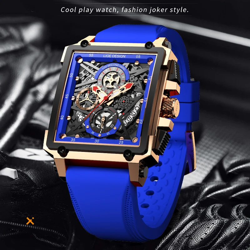 LIGE-reloj analógico con corre - Silicone Band Replacement reseña y precio