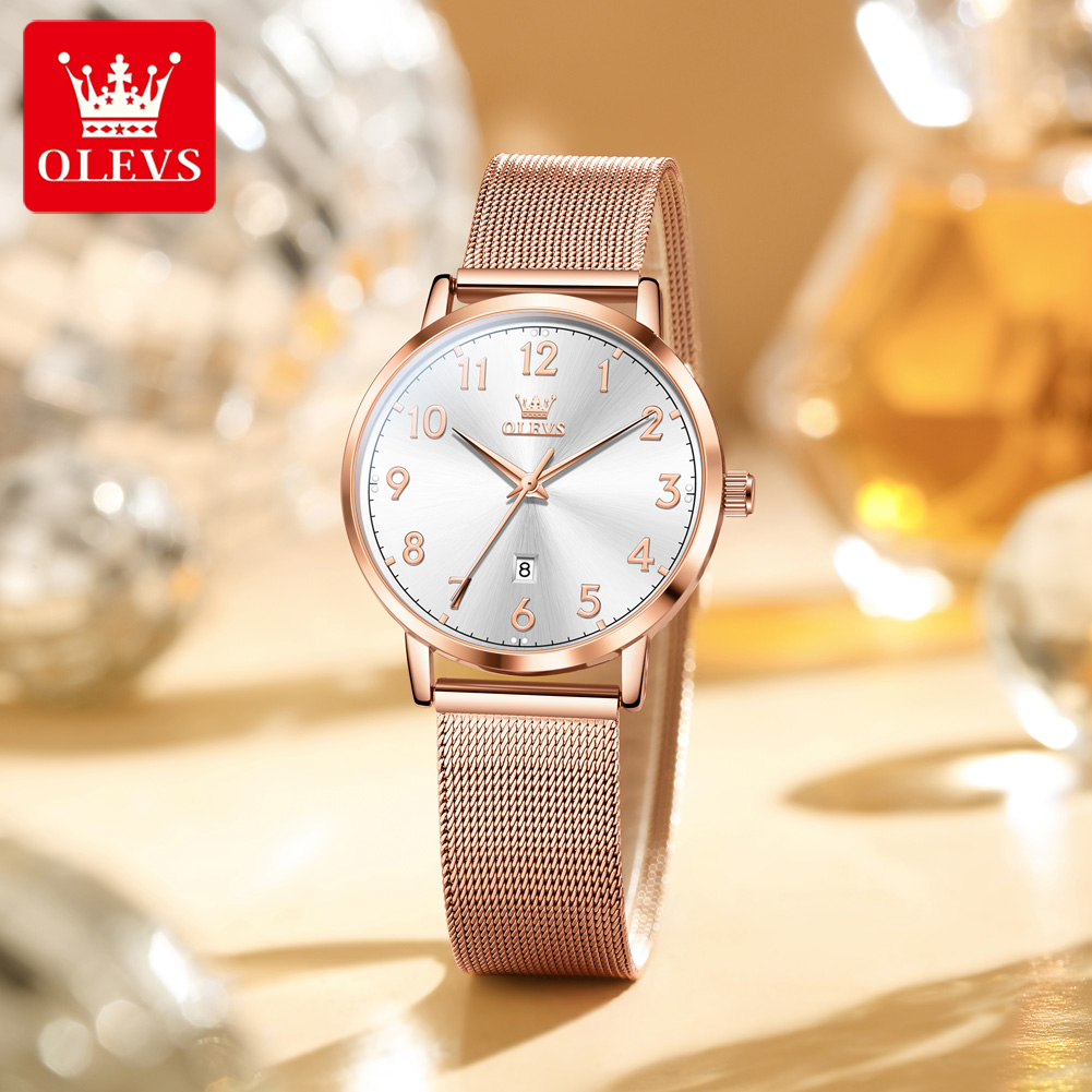 OLEVS 5653 relojes de mujer el - Stainless Mesh Band reseña y precio
