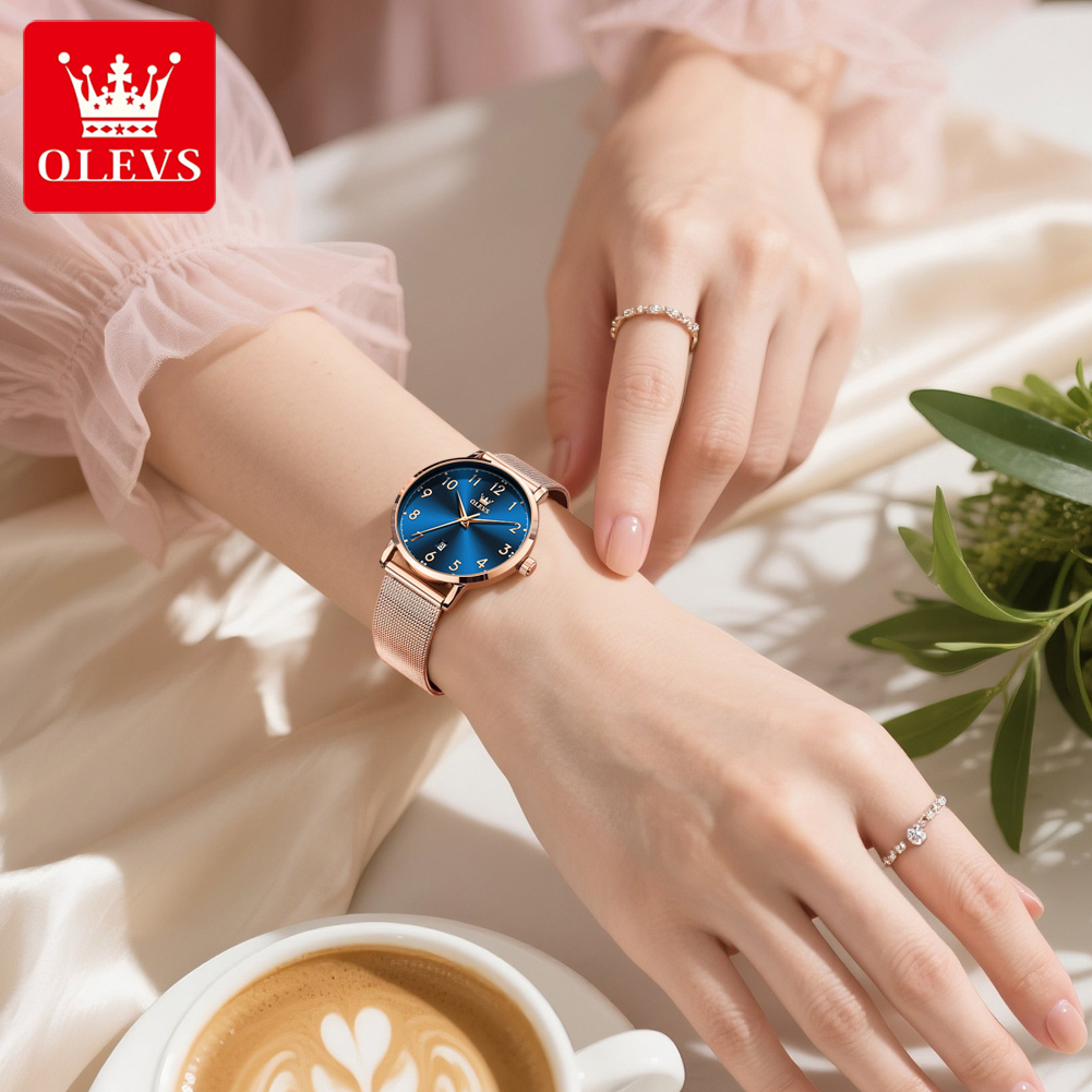 OLEVS 5653 relojes de mujer el - Stainless Mesh Band reseña y precio