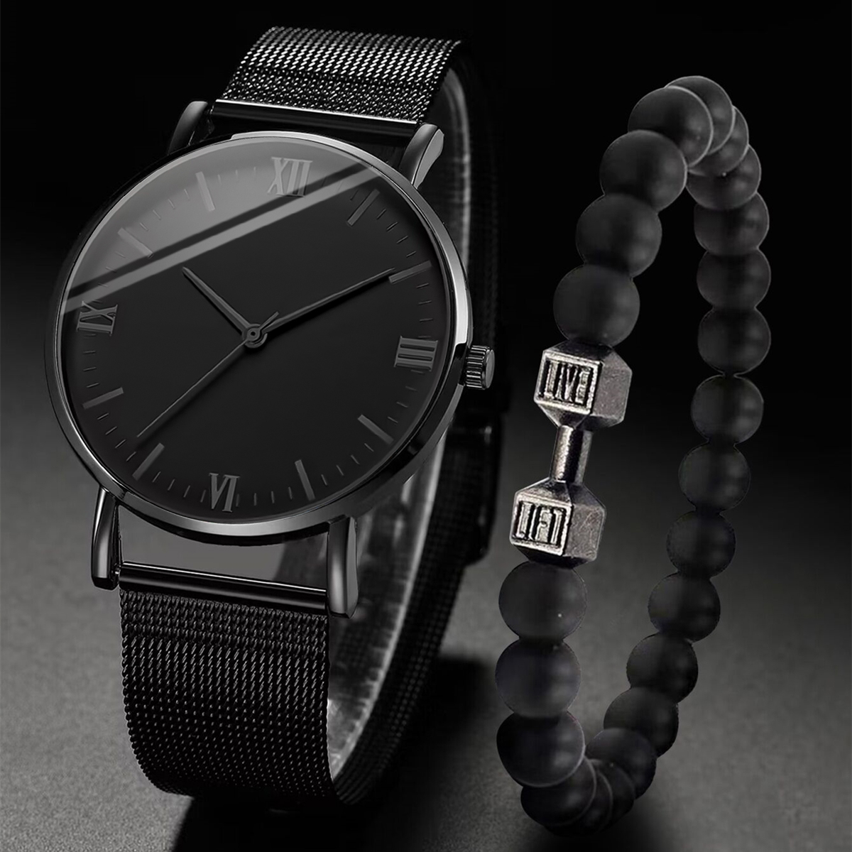 2PCS Reloj para hombre Moda Ro - Stainless Mesh Band reseña y precio