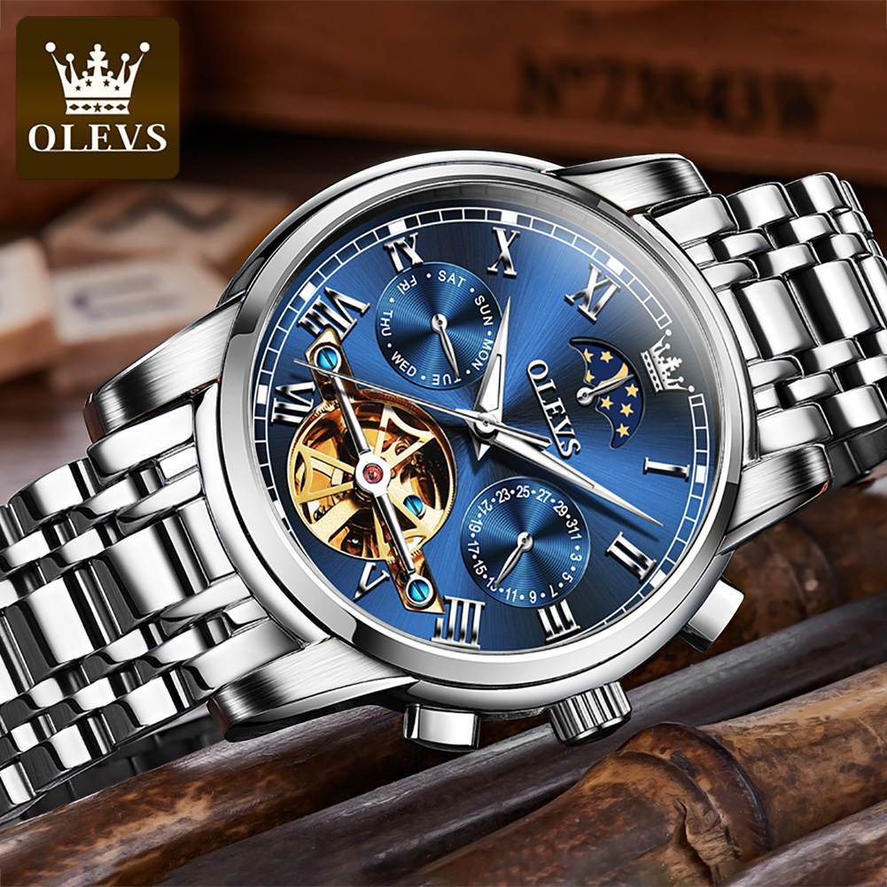 OLEVS 6617 Reloj mecánico clás - Leather Classic Strap reseña y precio