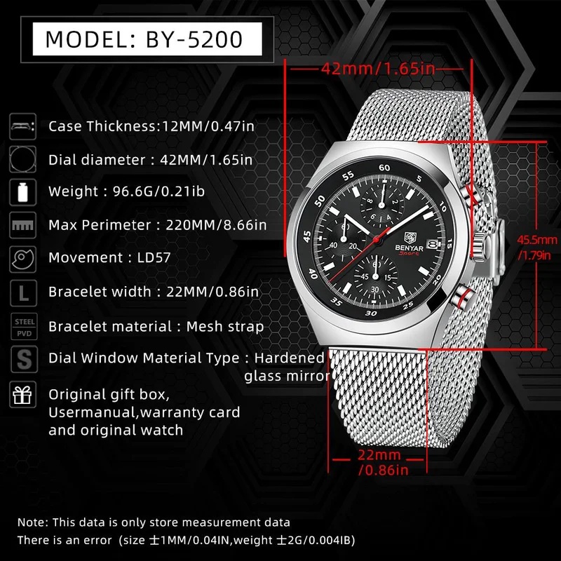 BENYAR 2026 Nuevo Reloj de Luj - Stainless Mesh Band reseña y precio