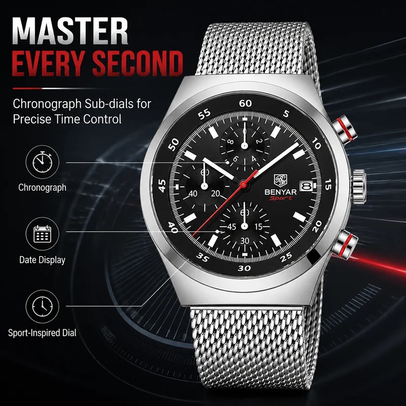 BENYAR 2026 Nuevo Reloj de Luj - Stainless Mesh Band reseña y precio